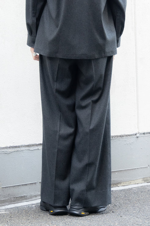 【SHEIK YERBOUTI】"SUPER120'S WOOL FRANNEL EASY TROUSERS"
